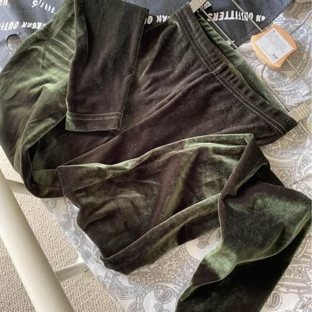 American apparel Womens Leggings Green Velvet XS